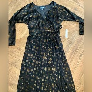 ModCloth Golden Record Party true wrap dress - size medium - nwt